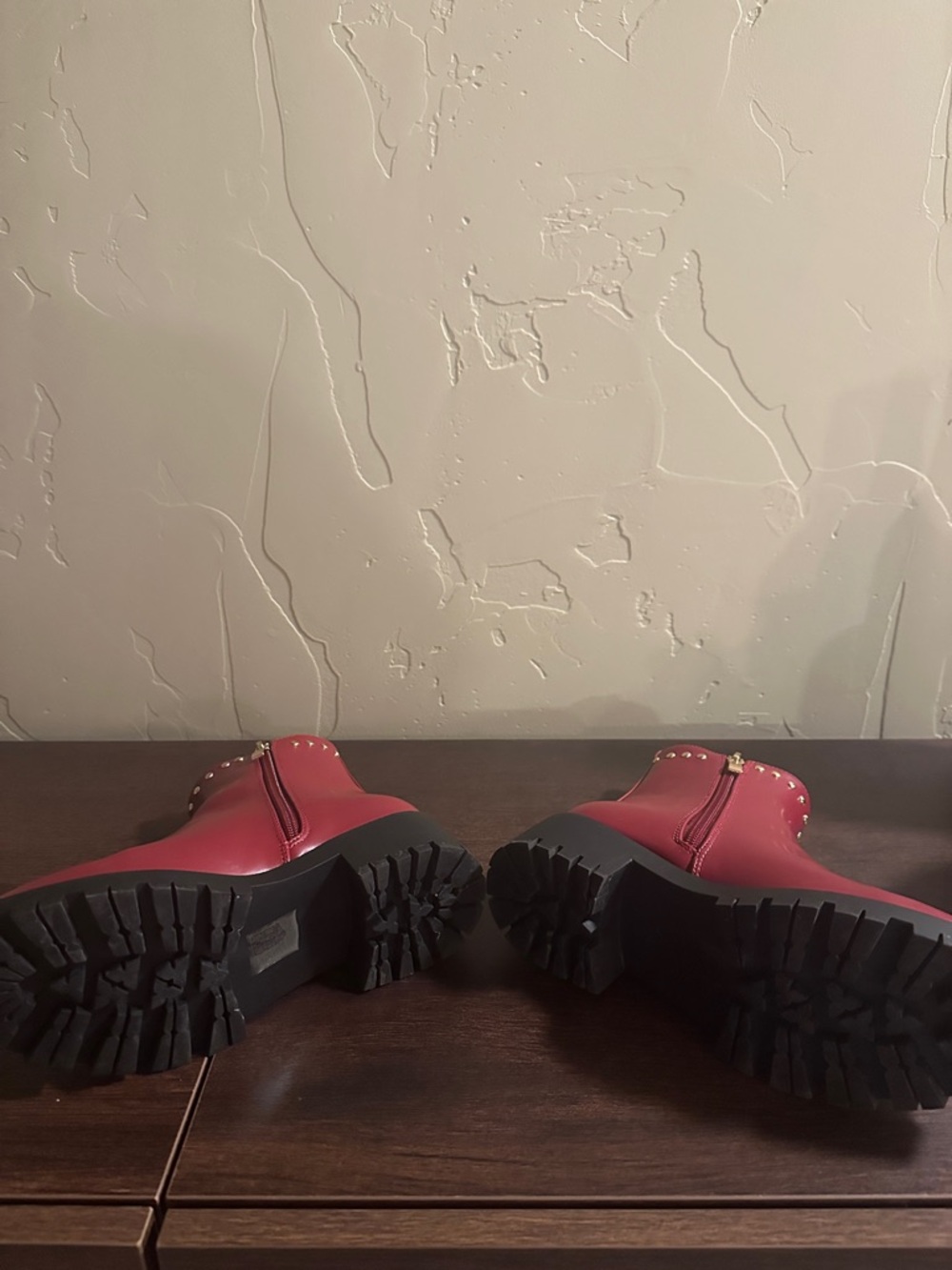 Women's Burgundy Studded Chelsea Boot - Picture 4 of 4